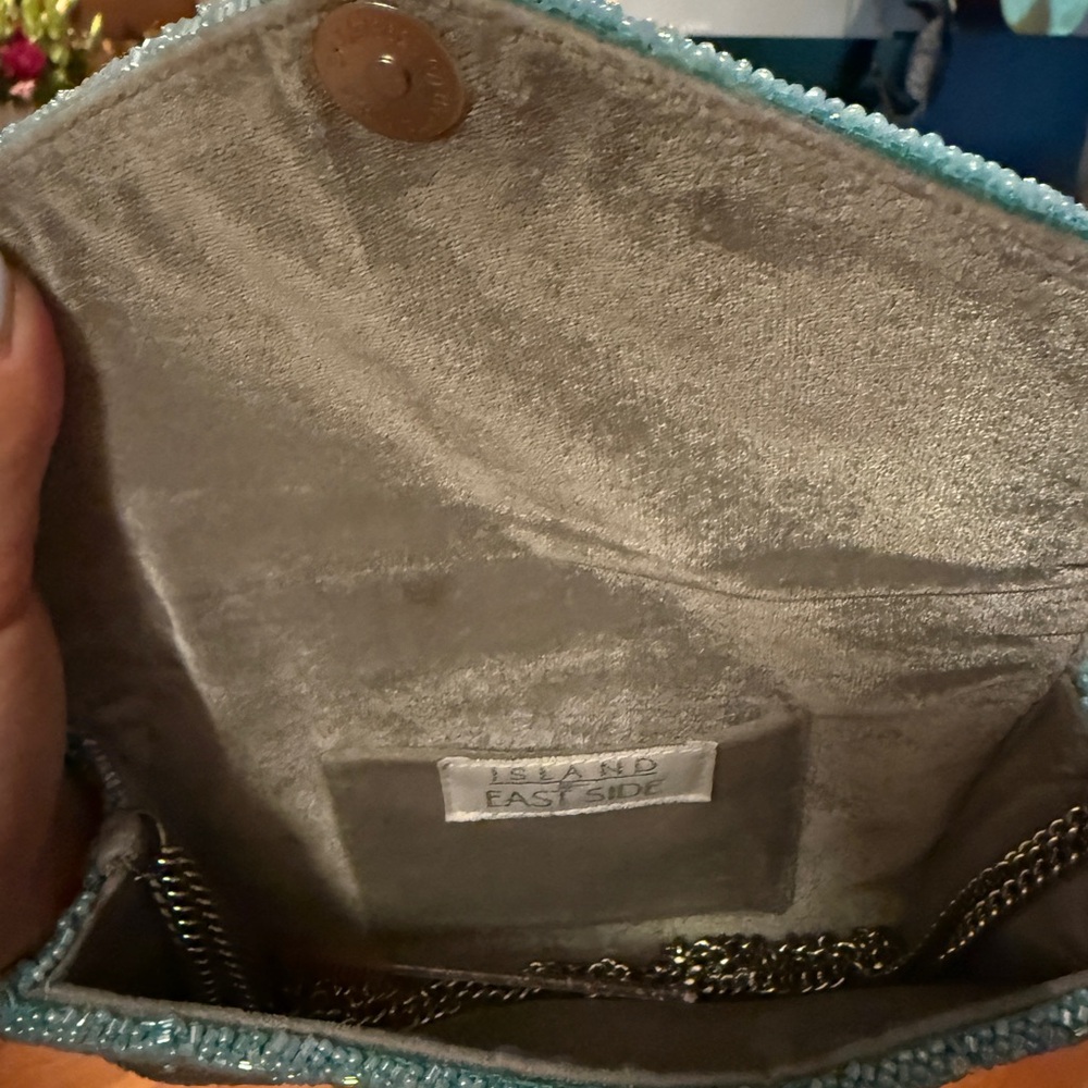 Island To East Side Beaded Clutch in Teal - Picture 2 of 5
